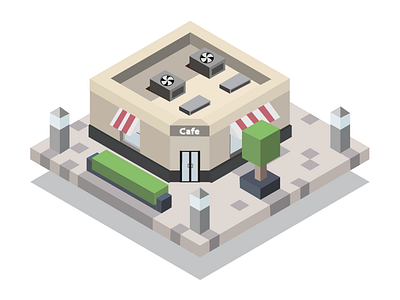 Cafe Illustration adobe adobeillustrator cafe illustration illustrator isometric isometricillustration