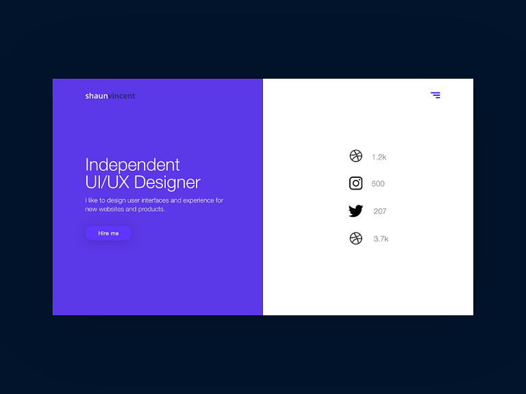 Personal Website 2 Dribbble by Shaun Vincent on Dribbble