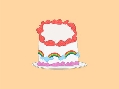Rainbow Cake baking cake cakes frosting illustraion illustrator nhs pastel pride rainbow stilllife