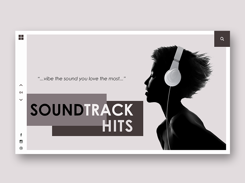 Soundtrack Hits user interface white website web ux ui music minimal layout gray flat clean