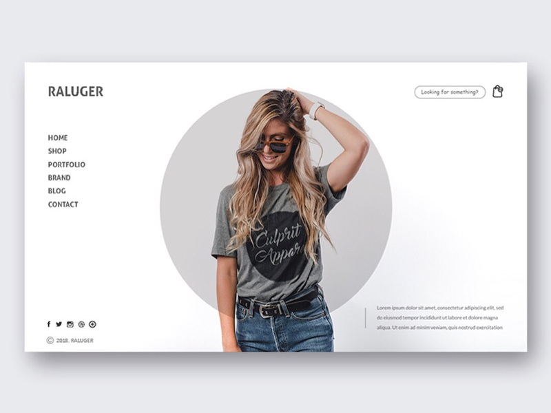 Raluger Clothing Store. 1/3 ui design minimal website fashion web ui