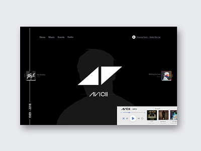 Avicii (Tribute to a Star) avicii creative dribbble minimal music thedailyui ui ux web webui