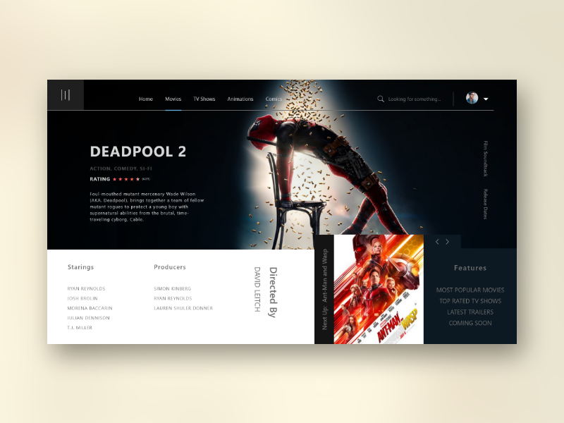 IYST Entertainment Database Site website layout games movie concept web uiux landing design ui