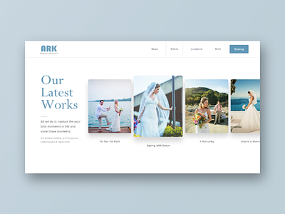 Ark Weddings and Honeymoon Portfolio Page concept design fashion landing layout portfolio ui ux web