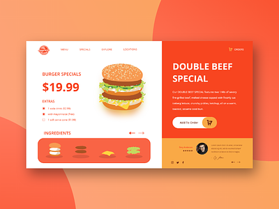 ALL AMERICAN FOOD product page app concept design food and drink landing layout ui ux