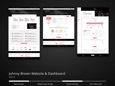 Johnny Brown Website and Admin Dashboard design ui ux web website
