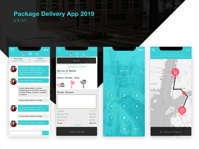 Package Delivery App app design flat ui ux
