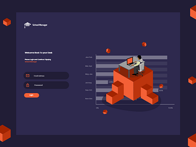 School Manager design illustration login sign in ui