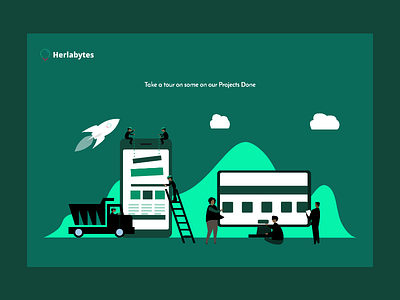 Herlabytes Tour Page design illustration landing page ui vector web design