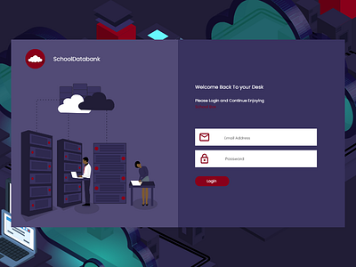 Schooldatabank adobe xd design illustration login sign in ui vector