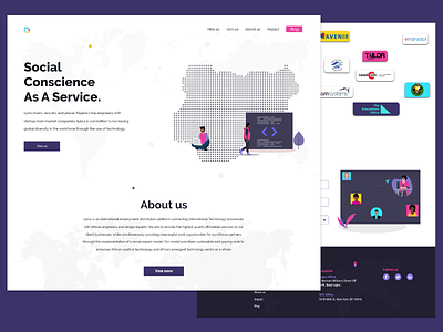 Iyanu White design illustration landing page ui