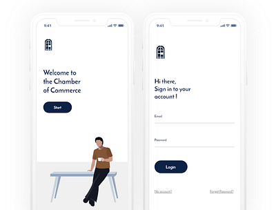 Chambers adobe xd design illustration mobile sign in ui vector