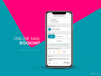 ONLINE NAIL BOOKING - Leporu App application beautiful app leporu nail booking nails ui uiux