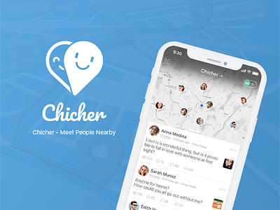 Chicher - Meet People Nearby chicher dribbble gunno invite ios music app redesign thank you ui app ui design uiux weeds brand