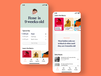 Baby App Concept – Home app app design baby mobile design mother ui uiux