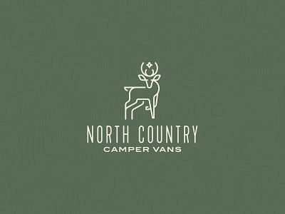 North Country Camper Vans camping deer identity logo mark thick lines