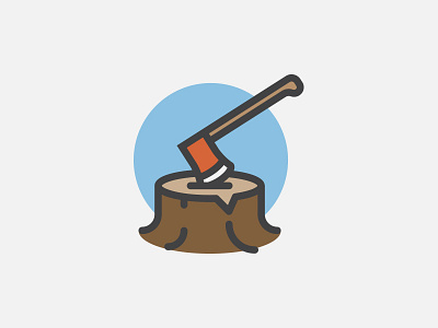 Stumped axe icon illustration illustrator stump vector wood