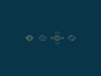 Eye's eyeball eyes gold illustrator logo mark optometry thin lines vector