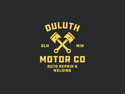 Duluth Motor Co. auto badge logo pistons vector