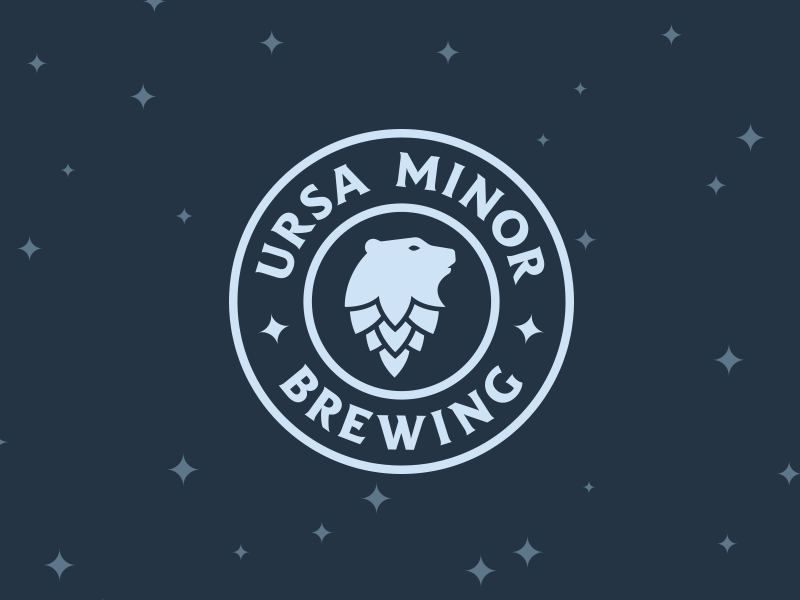 Ursa Minor Brewing bear beer brewing hop logo ursa minor vector