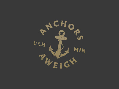 Anchors Aweigh anchor badge logo mark nautical thick lines vector