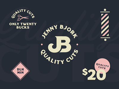 Quality Cuts branding haircut hairstylist identity logo vector