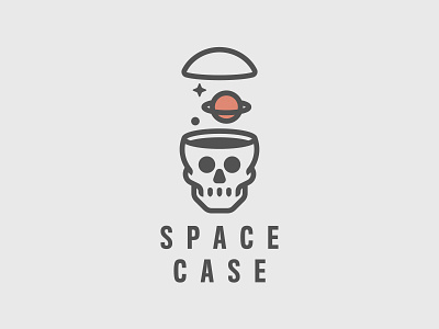 Space Case logo mark skull space thick lines