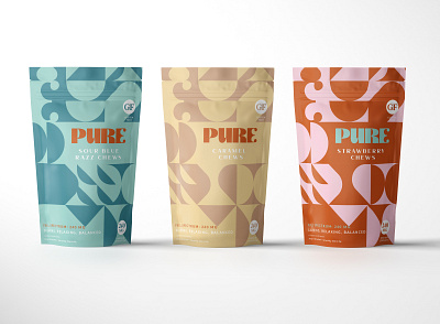 Packaging design for PURE edibles brand identity branding design logo packaging typography