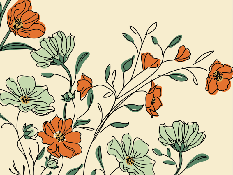 Vintage floral illustration illustration packaging pattern surface design textile design textile print