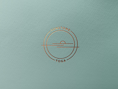 Sunstone Yoga Logo brand identity branding design foil stamp graphic design illustration letterpress logo typography