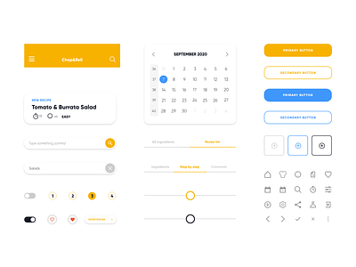UI Components cooking app design system ios app mobile app style guides styleguide ui ui component ui components ui design ui style guide user interface