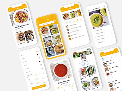 Recipe App - High fidelity mockup app cooking app ios app minimal mobile app recipe app ui ui design user interface ux visual design