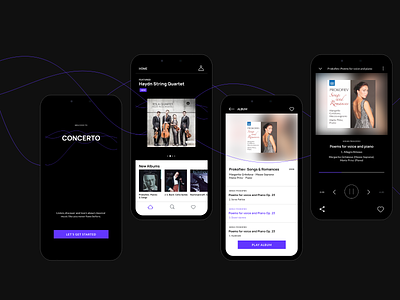 Concerto - Classical Music App app classical music mobile app music app music app ui music player app music player ui ui ui design visual design