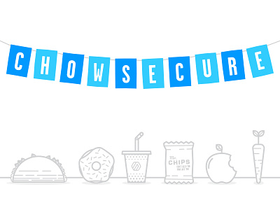 ChowSecure apple carrot chips donut food illustration nowsecure soda taco