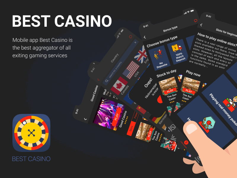 Casino app design flat icon ui web
