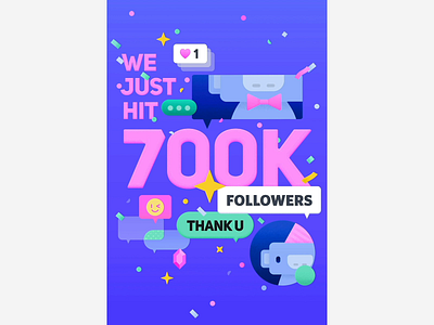 Celebrate 700K Followers on Instagram animation design discord graphic motion poster wumpus