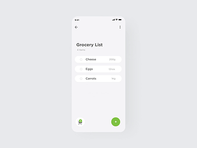 Groceries purchase animation app minimal ui ux