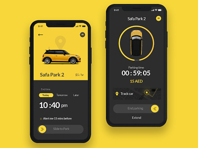 Car parking app app design ui ux