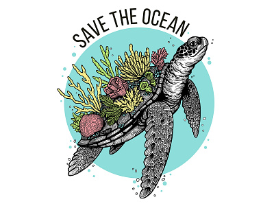 Save the Ocean adobe photoshop apparel clothing clothing design illustration screenprint wacom