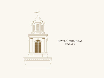 Boyce Centennial Library books illustration library southern seminary tower vector