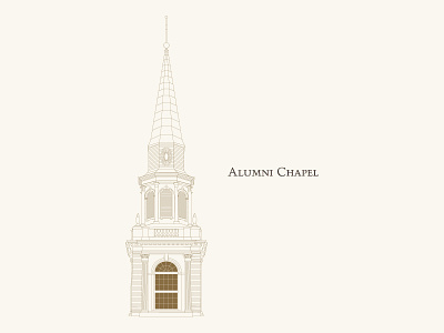 Alumni Chapel building church illustration line art seminary southern seminary tower university vector