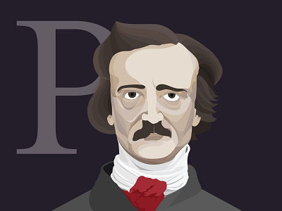Edgar Allan Poe Portrait illustration illustrator literature poe poem poetry portrait portrait art