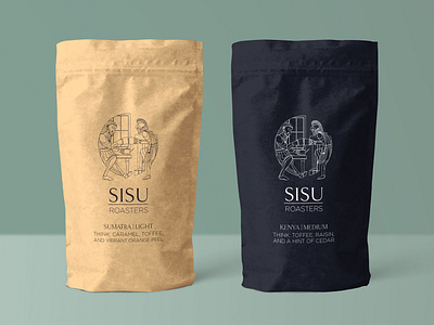 Sisu Roasters branding coffee coffee cup coffee shop illustrator line art norwegian roasting sisu vector