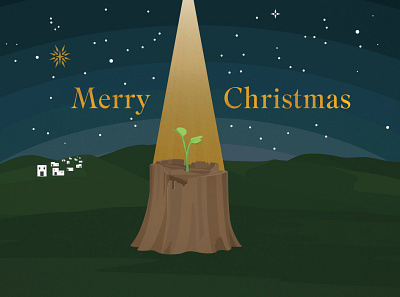 Christmas Graphic christmas cutout design illustration illustrator isaiah paper paper texture plant stars texture tree vector xmas