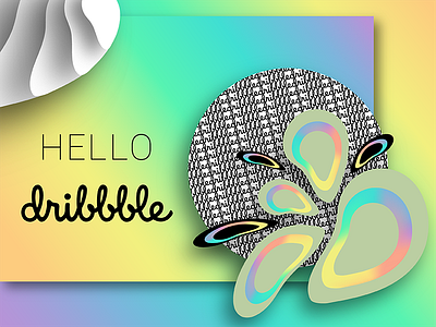 Hello Dribbble! 3d illusion abstract debuts dribbble gradient hello hi shot thanks