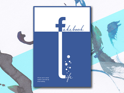 Poster for Social Campaign background banner bubbles campaign danger facebook fake iceberg illustration ink poster social