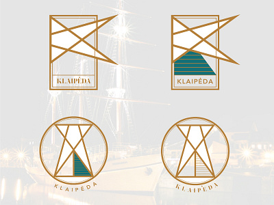Klaipėda city logo branding city logo icon lithuania logo mark sea ship triangle vector