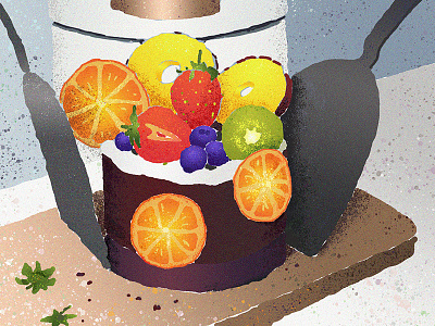 Food With Love berries cake colourful digital illustration drawing food illustration fruits gradient hand drawing illustration lithuania mixed media photoshop