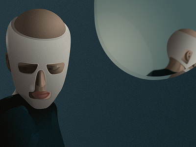 Digital Illustration / The Skin I Live in emotions gradient illustration lithuania mask minimal mirror movie photoshop realistic scene texture woman