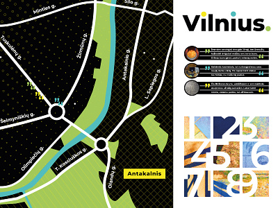 Vilnius Map Fragment city layout lithuania map map design maps schematic streets vector vilnius